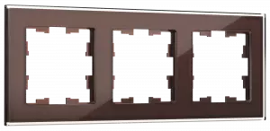 ЭЛМАКС - BRITE Рамка 3-мест. РУ-3-2-БрТБ стекло бр. IEK элмакс, электротехника, кабель, светотехника, elmax.pro