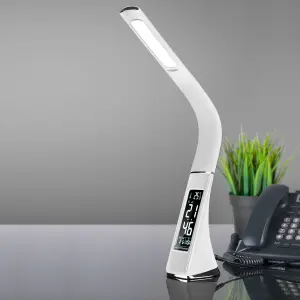 ЭЛМАКС - Светильник настольный с часами Elara белый (TL90220) элмакс, электротехника, кабель, светотехника, elmax.pro