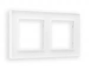 ЭЛМАКС - Рамка ALFA Platos (Белый Стекло органическое) 2-ая AF330102 элмакс, электротехника, кабель, светотехника, elmax.pro