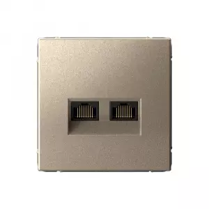 ЭЛМАКС - ARTGALLERY РОЗЕТКА двойная компьютерная RJ45+RJ45, кат.6А, механизм, ШАМПАНЬ элмакс, электротехника, кабель, светотехника, elmax.pro