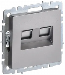 ЭЛМАКС - BRITE Роз. комп. 2-ая RJ45 кат.6 РК11-2-БрС сталь IEK элмакс, электротехника, кабель, светотехника, elmax.pro