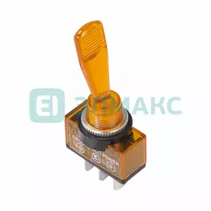 ЭЛМАКС - Тумблер 12V 20А (3c) ON-OFF однополюсный с желтой подсветкой REXANT элмакс, электротехника, кабель, светотехника, elmax.pro