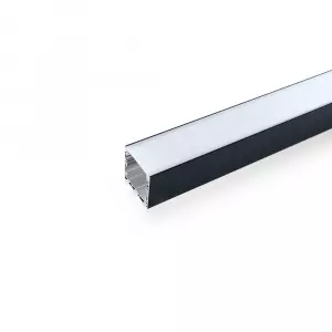 ЭЛМАКС - Профиль алюминиевый "Линии света" накладной, черный, CAB256 с матовым экраном, 2 заглушками, 4 крепе элмакс, электротехника, кабель, светотехника, elmax.pro