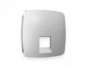 ЭЛМАКС - Лицевая панель OMEGA (Серебро глянец) для компьютерной/телефонной розетки RJ-45/RJ-11 QUANT OP4120 элмакс, электротехника, кабель, светотехника, elmax.pro