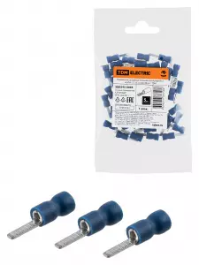 ЭЛМАКС - Наконечник штыревой плоский изолированный НШПИ 1,5-2,5 синий (50 шт.) TDM элмакс, электротехника, кабель, светотехника, elmax.pro