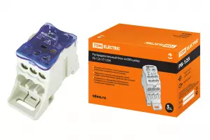 ЭЛМАКС - Распределительный блок на DIN-рейку РБ-125 1П 125А (1х35+1x16/6x16) TDM элмакс, электротехника, кабель, светотехника, elmax.pro