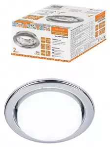 ЭЛМАКС - Светильник встраиваемый СВ 01-08 GX53 220 В 50 Гц, хром, 2 шт/уп, Народный элмакс, электротехника, кабель, светотехника, elmax.pro