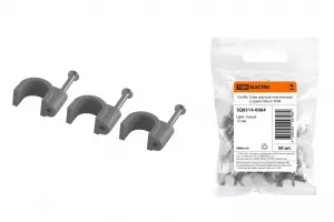 ЭЛМАКС - Скоба 12мм круглая пластиковая (серая) (50шт) TDM элмакс, электротехника, кабель, светотехника, elmax.pro