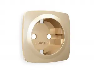 ЭЛМАКС - Лицевая панель OMEGA (Шампань) для электрической розетки с заземлением QUANT OP6060 элмакс, электротехника, кабель, светотехника, elmax.pro