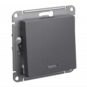 ЭЛМАКС - ATLASDESIGN 1-клавишный ВЫКЛЮЧАТЕЛЬ с подсветкой, сх.1а, 10АХ, механизм, БАЗАЛЬТ элмакс, электротехника, кабель, светотехника, elmax.pro