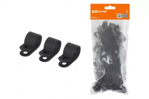 ЭЛМАКС - Скоба нейлоновая крепежная СКН-6 черная (100 шт) TDM элмакс, электротехника, кабель, светотехника, elmax.pro