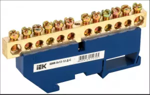 ЭЛМАКС - Шина нулевая на DIN-изол. ШНИ 8х12-12-Д-С IEK YNN10-812-12D-K07 элмакс, электротехника, кабель, светотехника, elmax.pro