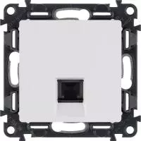 ЭЛМАКС - Valena LIFE.Телефонная розетка RJ11 одиночная.С лицевой панелью.Белая элмакс, электротехника, кабель, светотехника, elmax.pro