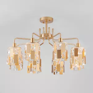 ЭЛМАКС - Потолочная люстра с хрусталем 10101/8 перламутровое золото/прозрачный хрусталь Strotskis элмакс, электротехника, кабель, светотехника, elmax.pro