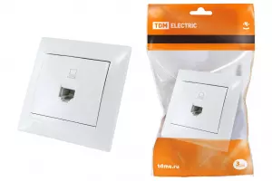 ЭЛМАКС - Розетка компьютерная RJ45 белая "Лама" TDM элмакс, электротехника, кабель, светотехника, elmax.pro