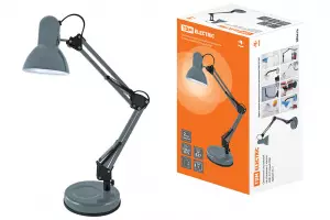 ЭЛМАКС - Светильник настольный на основании 2 колена 60Вт, E27 серый TDM элмакс, электротехника, кабель, светотехника, elmax.pro