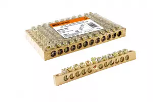 ЭЛМАКС - Шина "N" нулевая 6х9мм 12/2 (12 групп/крепеж по краям) TDM элмакс, электротехника, кабель, светотехника, elmax.pro