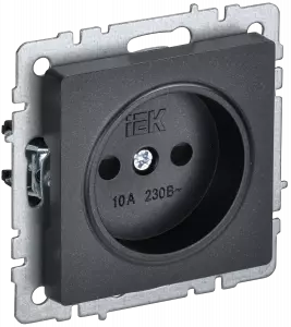 ЭЛМАКС - BRITE Роз. без з/к с з/ш 10А РСш10-2-БрЧ черн. IEK элмакс, электротехника, кабель, светотехника, elmax.pro