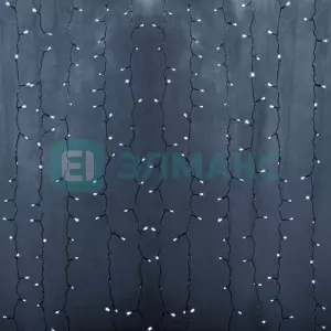 ЭЛМАКС - Гирлянда "Светодиодный Дождь" 2х3м, постоянное свечение, прозрачный провод, 230 В, диоды БЕЛЫЕ, 760 элмакс, электротехника, кабель, светотехника, elmax.pro