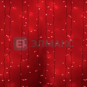 Гирлянда "Светодиодный Дождь" 2х1,5м, постоянное свечение, белый провод, 230 В, диоды КРАСНЫЕ, 360 L
