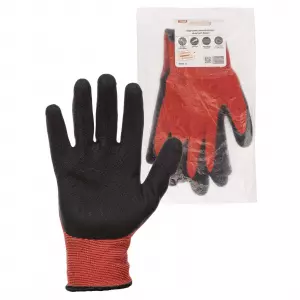 Перчатки полиэфирные "Контакт-Хард", рельефное латексное покрытие, 10, 15 кл., 53-54 г, 1 пара, TDM