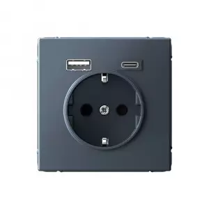 ЭЛМАКС - ARTGALLERY РОЗЕТКА 16А с 2 USB A+C, 5В/2,4А/3,0А, 2х5В/1,5А, механизм, ГРИФЕЛЬ элмакс, электротехника, кабель, светотехника, elmax.pro