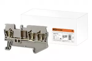 ЭЛМАКС - Зажим клеммный безвинтовой (ЗКБ) 3 вывода 1,5 мм2 17,5А серый TDM элмакс, электротехника, кабель, светотехника, elmax.pro