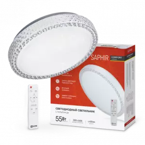 ЭЛМАКС - Светильник светодиодный COMFORT SAPHIR 55Вт 230В 3000-6500K 4400Лм 400x100мм с пультом ДУ IN HOME элмакс, электротехника, кабель, светотехника, elmax.pro