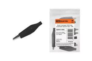 ЭЛМАКС - Зажим "крокодил" ЗКИ 10А 56мм в изоляции черный (10шт) TDM элмакс, электротехника, кабель, светотехника, elmax.pro