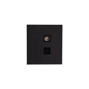 ЭЛМАКС - Розетка STRONG компьютерная RJ45 кат6 + TV с/у антрацит KRANZ элмакс, электротехника, кабель, светотехника, elmax.pro