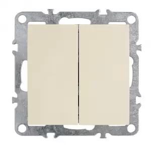 ЭЛМАКС - Выключатель 2-клавишный (механизм), серия Эрна, PSW10-9104-02, слоновая кость элмакс, электротехника, кабель, светотехника, elmax.pro