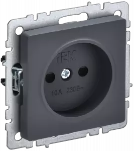 ЭЛМАКС - BRITE Роз. без з/к с з/ш 10А РСш10-2-БрГ граф. IEK элмакс, электротехника, кабель, светотехника, elmax.pro