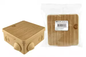 ЭЛМАКС - Распаячная коробка ОП 100х100х55мм, крышка, сосна, IP54, 8вх. инд. штрихкод TDM элмакс, электротехника, кабель, светотехника, elmax.pro