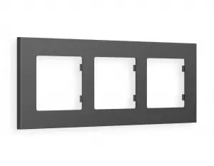 ЭЛМАКС - Рамка ALFA Qubi (Антрацит серый) 3-ая AF250653 элмакс, электротехника, кабель, светотехника, elmax.pro