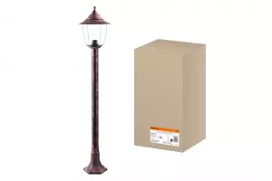 ЭЛМАКС - Светильник Прага Эл-11-73-125М 60 Вт Е27 напольный на стойке h-1.25м медь, прозрачный плафон TDM элмакс, электротехника, кабель, светотехника, elmax.pro