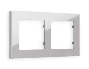 ЭЛМАКС - Рамка ALFA Techno (Серебро глянец) 2-ая AF220402 элмакс, электротехника, кабель, светотехника, elmax.pro