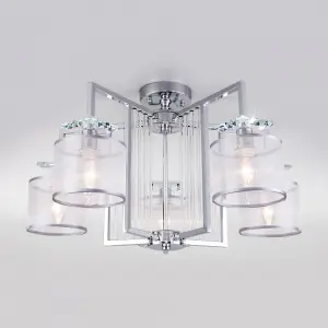 ЭЛМАКС - Потолочная люстра с абажурами 60108/5 хром элмакс, электротехника, кабель, светотехника, elmax.pro