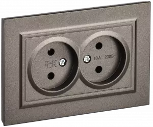 ЭЛМАКС - BRITE Роз. 2-я без з/к/ш 10А в сб. РС12-2-БрТБ бр. IEK элмакс, электротехника, кабель, светотехника, elmax.pro