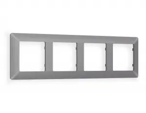 ЭЛМАКС - Рамка ALFA Line (Сталь матовый) 4-ая AF110504 элмакс, электротехника, кабель, светотехника, elmax.pro