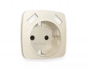 ЭЛМАКС - Лицевая панель OMEGA (Бежевый матовый) для электрической розетки с заземлением со шторками 2USB тип  элмакс, электротехника, кабель, светотехника, elmax.pro