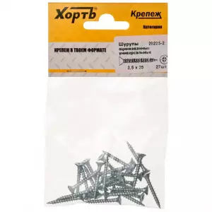 ЭЛМАКС - Шурупы оцинкованные, универсальные 3.5 х 25 (фасовка 27 шт) элмакс, электротехника, кабель, светотехника, elmax.pro