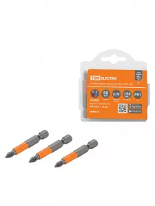 ЭЛМАКС - Набор бит PH1x50, односторонних, сталь CrV, Е 1/4" «Гранит» TDM элмакс, электротехника, кабель, светотехника, elmax.pro