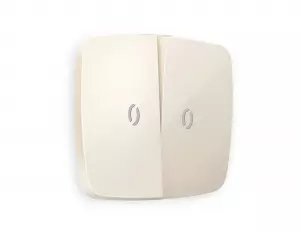 ЭЛМАКС - Лицевая панель OMEGA (Бежевый глянец) для 2-клавишных выключателей с подсветкой QUANT OP3040 элмакс, электротехника, кабель, светотехника, elmax.pro