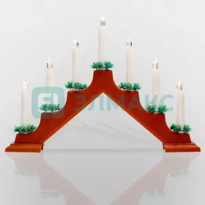 ЭЛМАКС - Новогодняя горка 7 свечек, цвет корпуса: Красный, цвет свечения: Теплый белый элмакс, электротехника, кабель, светотехника, elmax.pro