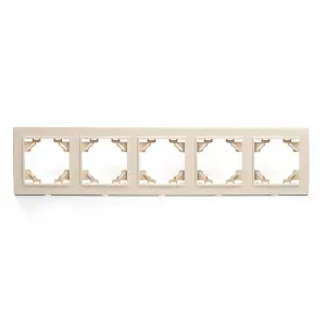 ЭЛМАКС - Рамка пятиместная горизонтальная, серия Эрна, PFR00-9005-02, слоновая кость элмакс, электротехника, кабель, светотехника, elmax.pro