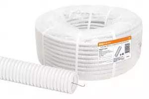 ЭЛМАКС - Труба гофр. ПВХ d 32 с зондом (50 м) легкая, белая TDM элмакс, электротехника, кабель, светотехника, elmax.pro