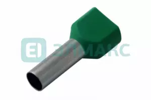 Наконечник штыревой втулочный изолированный F-14мм 2х6мм² (НШВи(2) 6.0-14 / НГи2 6,0-14) зеленый REX