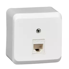 ЭЛМАКС - Розетка 1гн. ОП компьютерная RJ45 категория 5E белый ЭТЮД (25/200) (KOMA-001B) элмакс, электротехника, кабель, светотехника, elmax.pro