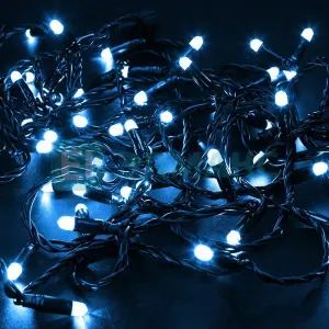ЭЛМАКС - Гирлянда Нить 10м, эффект мерцания (каждый 5-ый), черный ПВХ, 230В, цвет: Синий элмакс, электротехника, кабель, светотехника, elmax.pro
