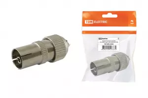 ЭЛМАКС - Гнездо TV антенное металл без пайки "орех", инд. упаковка TDM элмакс, электротехника, кабель, светотехника, elmax.pro